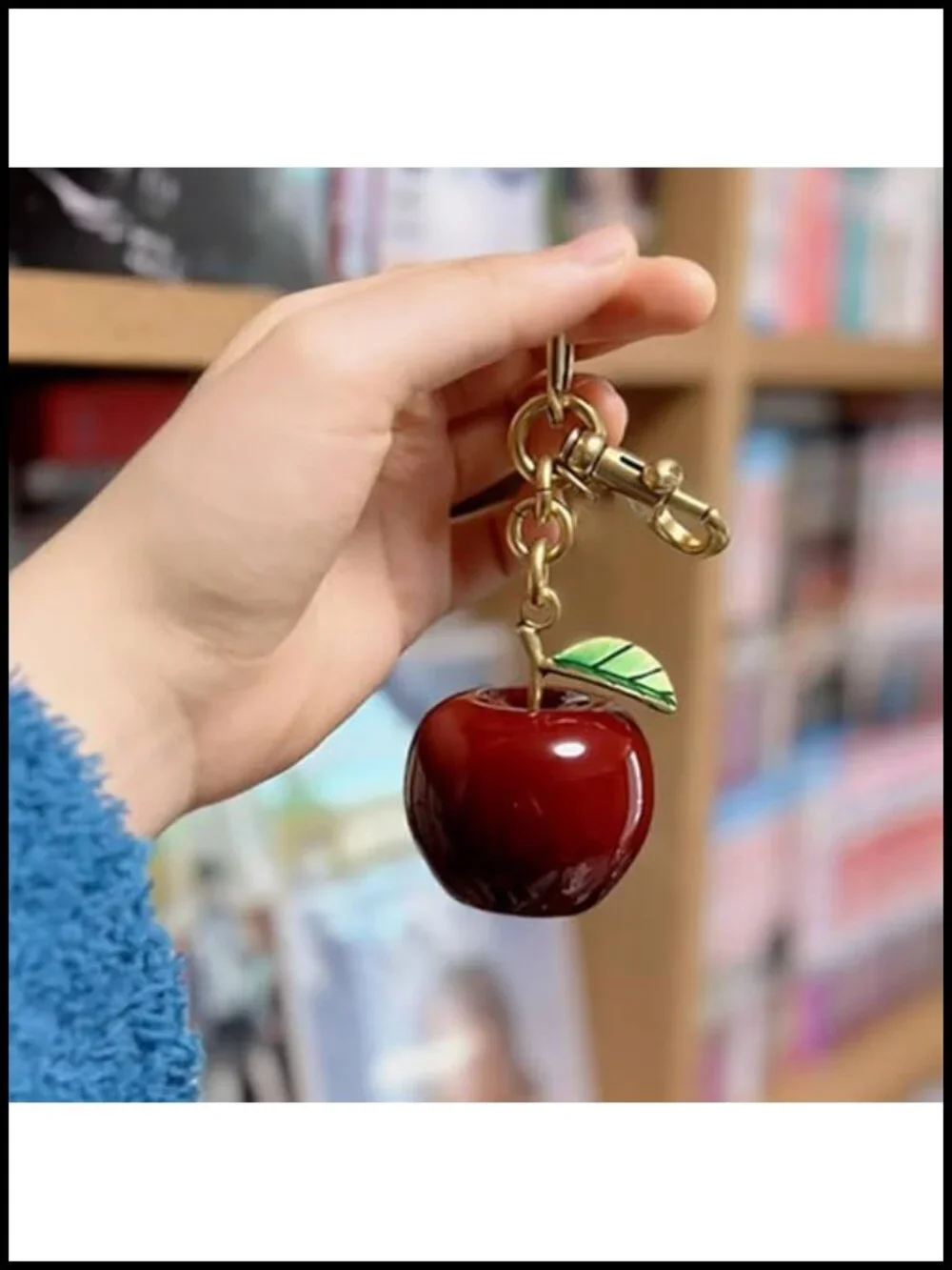 Cute Resin Metal Bag Charm Keychain with Lobster Clasp Purse Accessory